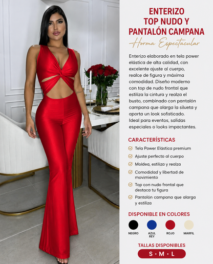 Enterizo Top Nudo y Pantalón Campana