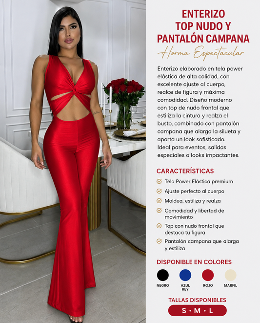 Enterizo Top Nudo y Pantalón Campana