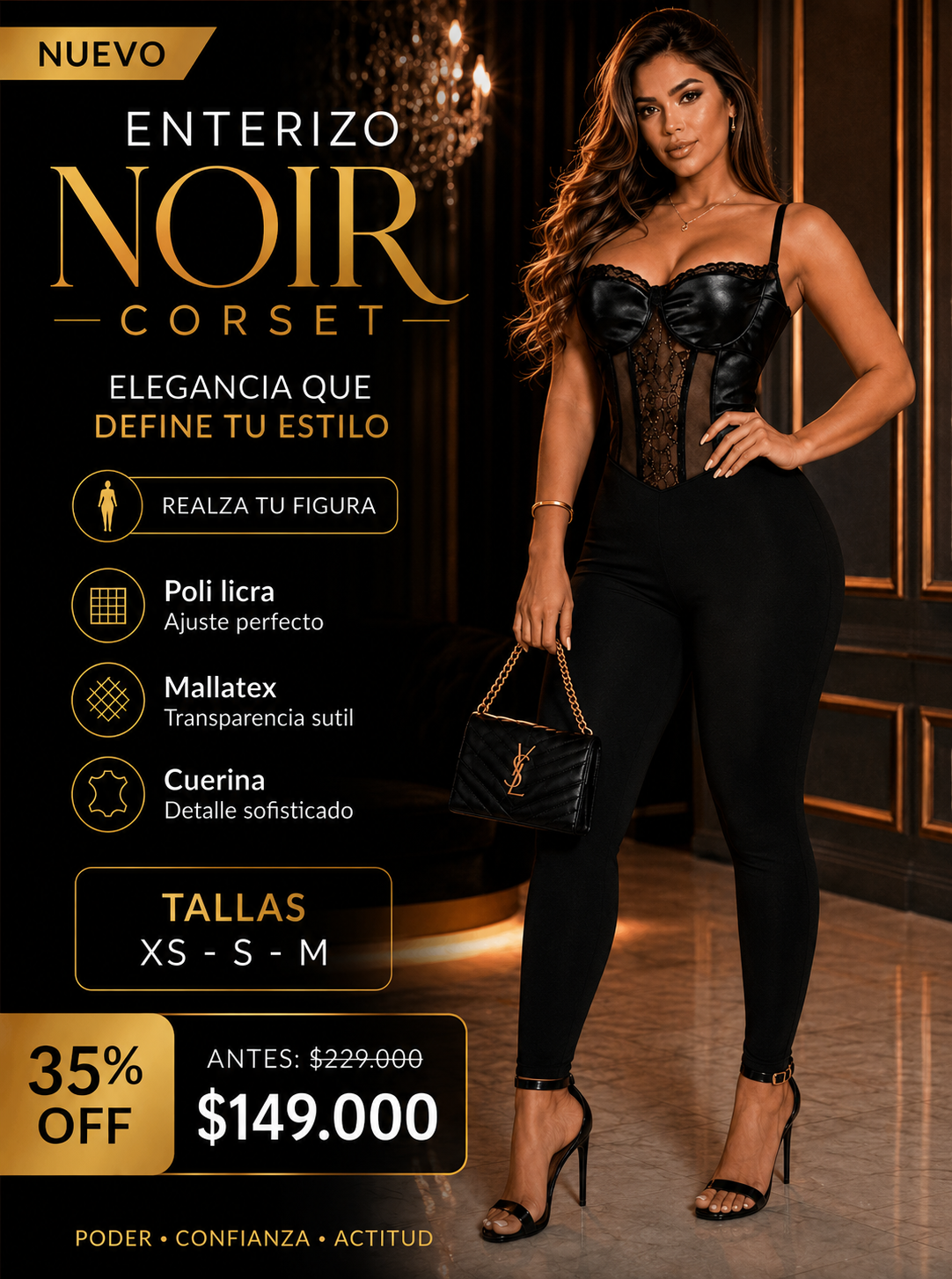 Enterizo Noir Corset
