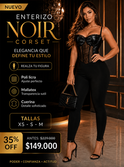 Enterizo Noir Corset