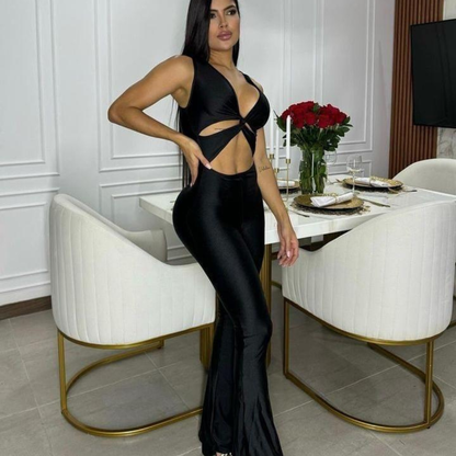 Enterizo Top Nudo y Pantalón Campana