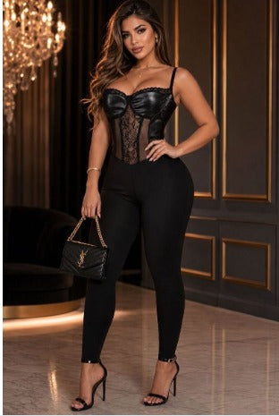 Enterizo Noir Corset